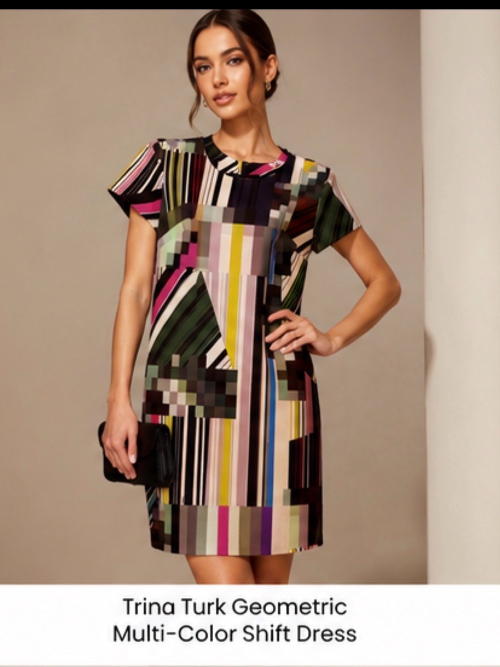 Geometric Multi-Color Shift Dress by Trina Turk